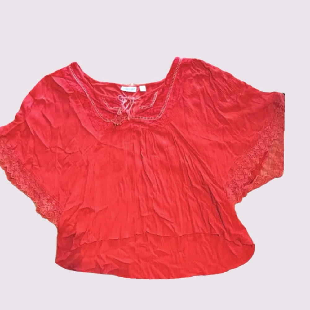 NY & Co blouse size L excellent condition Eyelet design flowy dress up or down